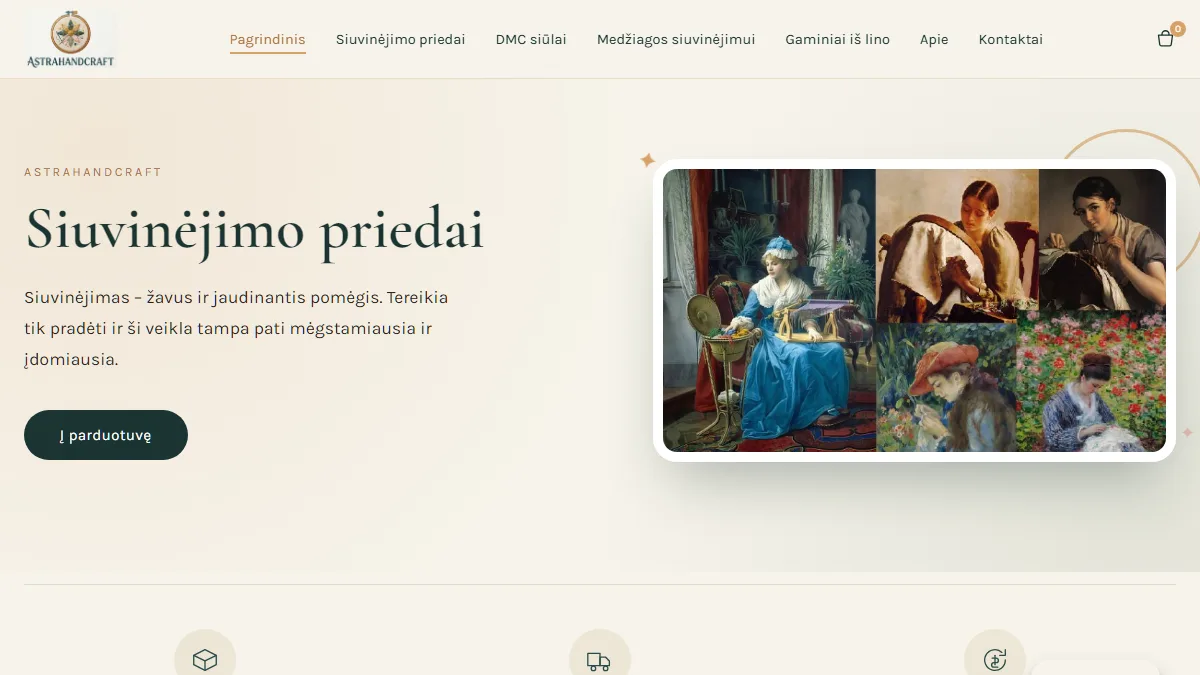 Astrahandcraft.com svetainės ekrano nuotrauka