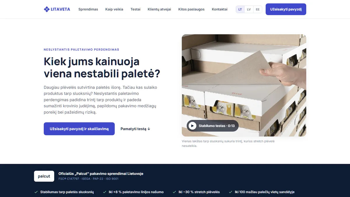 Litaveta.lt svetainės ekrano nuotrauka