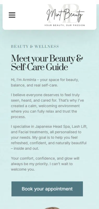 Mintbeautyspa.ie mobili versija