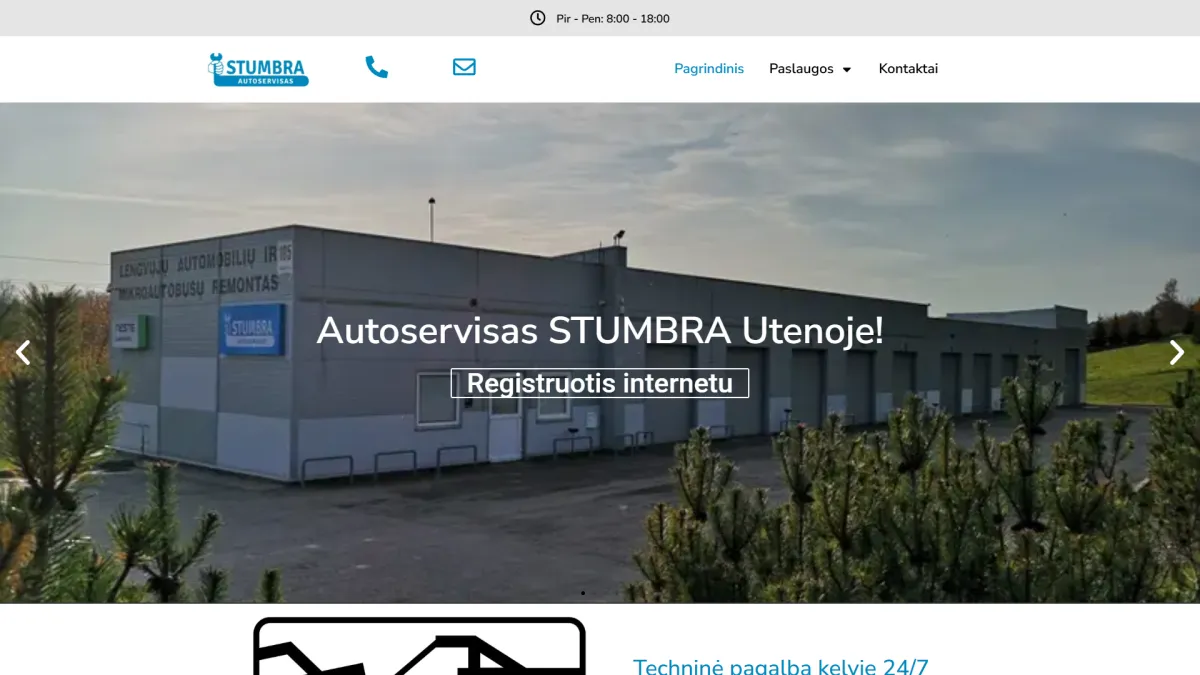 Stumbra.lt svetainės ekrano nuotrauka